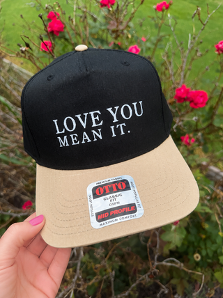 Southern Bliss Love You Mean It Black Canvas Otto Trucker Hat