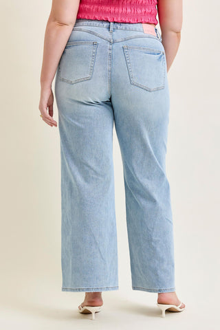 Judy Blue High Waist Tummy Control Retro Wide Leg Denim Jeans 881128