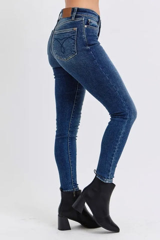 Judy Blue Full Size Mid-Rise Waist Skinny Jeans with Thermal Lining Plus Size