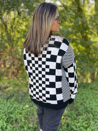 One Eleven North All Checkered Out Sweater in Four Colors