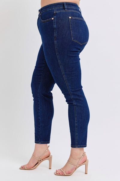 Judy Blue Mid Rise Tummy Control Classic Skinny Denim Jeans 88894-Jeans-Sunshine and Wine Boutique