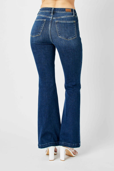 Judy Blue High Waist Angled Side Seam Detail Flare Denim 82538-Jeans-Sunshine and Wine Boutique