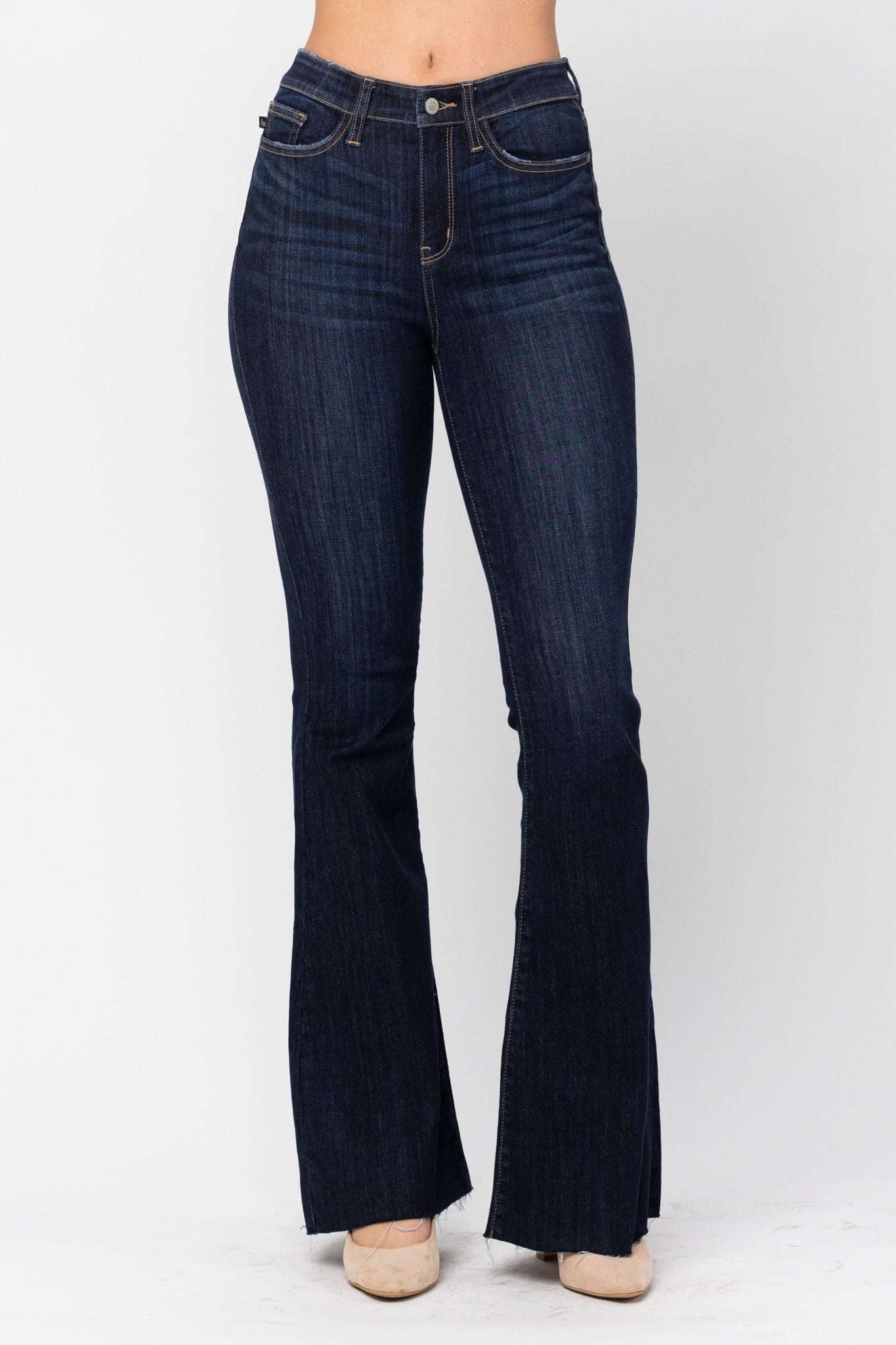 Judy Blue High Rise Raw Hem Tall Flare Jeans 82343 - – Sunshine & Wine  Boutique