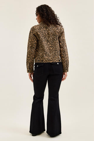 Judy Blue Rigid Magic Cicly Leopard Print Denim Jacket 7891
