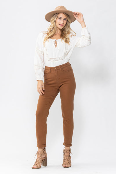 Judy Blue High Waist Brown Slim Denim 88105-Jeans-Sunshine and Wine Boutique