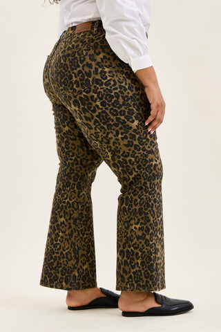 Judy Blue High Waist Leopard Bootcut Denim Jeans 881183