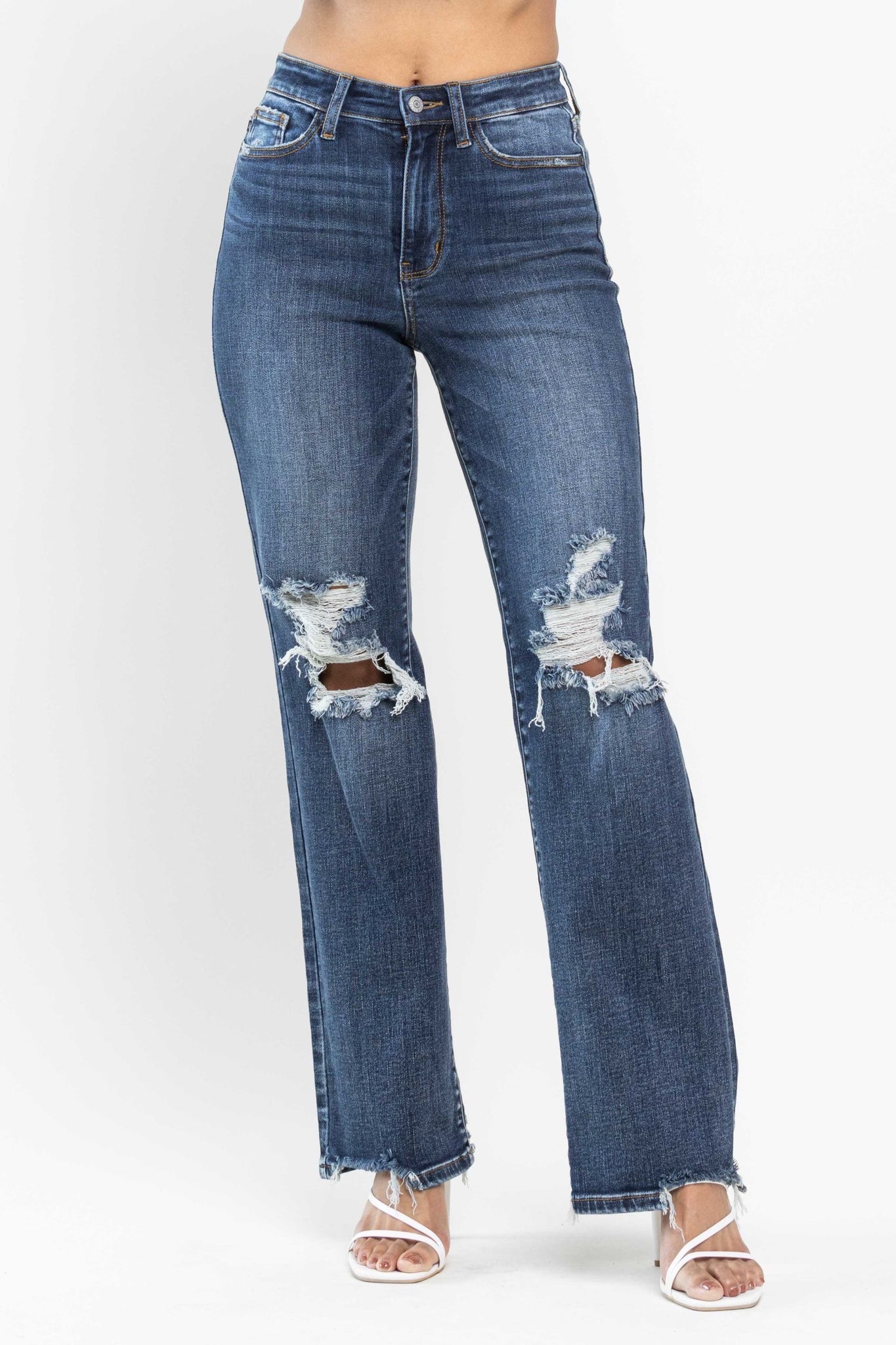 Judy Blue High Rise 90's Straight Jeans in Dark Wash 82592 - Exclusive-Jeans-Sunshine and Wine Boutique