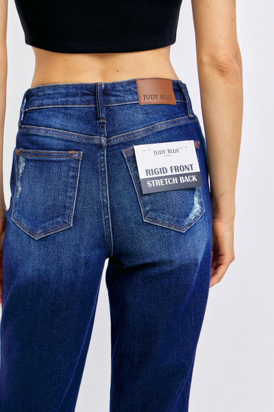 Judy Blue High Waist Rigid Magic Heavy Destroy Straight Jeans 88819-Jeans-Sunshine and Wine Boutique