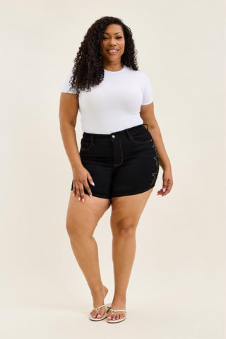 Judy Blue High Waist Star Studded Slim Denim Short 150389
