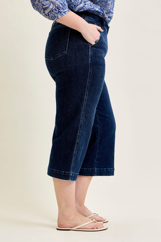 Judy Blue High Waist Ankle Wide Leg Denim Jeans 82694