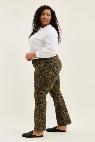 Judy Blue High Waist Leopard Bootcut Denim Jeans 881183