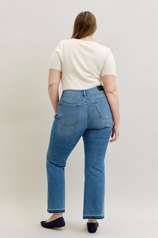 Judy Blue Mid Rise Tummy Control Release Hem Slim Bootcut Denim Jeans 881056