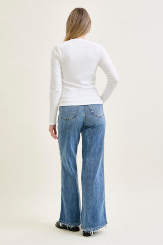 Judy Blue High Waist Retro Wide Leg Denim Jeans 82648