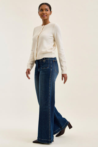 Judy Blue High Waist Fade Indigo Retro Wide Leg Denim Jeans 881159