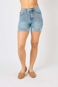 Judy Blue High Waist Tummy Control Denim Shorts 150205-Shorts-Sunshine and Wine Boutique