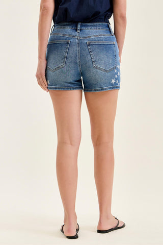 Judy Blue High Waist Star Splatter Slim Denim Short 150377