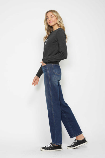 Judy Blue High Waist "Tummy Control" Classic Straight Denim Jeans 88869-Jeans-Sunshine and Wine Boutique