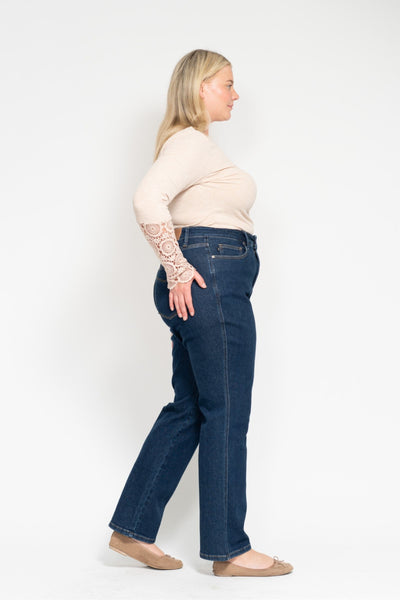 Judy Blue High Waist "Tummy Control" Classic Straight Denim 88575-Jeans-Sunshine and Wine Boutique