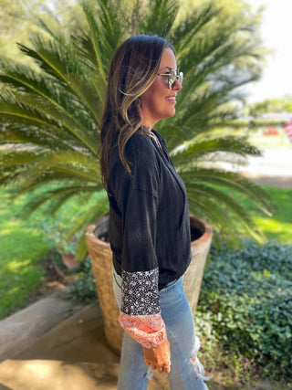 Textured Floral Blouse in Three Colors