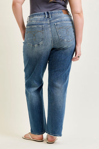Judy Blue Mid Rise Straight Denim Jeans 82719