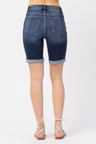 Judy Blue High Waist Bermuda Cuffed Denim Short 15225