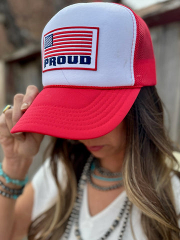 Texas True Threads America Proud Trucker Patched Cap-Hats-Sunshine and Wine Boutique