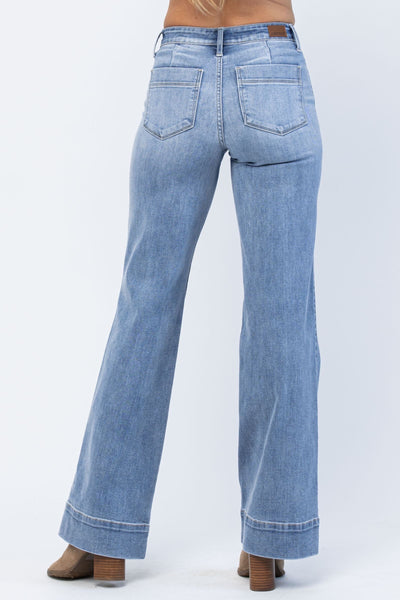 Judy Blue Mid Rise Wide Leg Jeans 82401 - Exclusive-Jeans-Sunshine and Wine Boutique