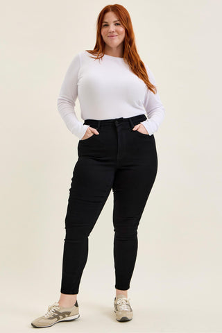 Judy Blue High Waist Tummy Control Black Skinny Denim Jeans 881244