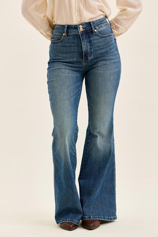 Judy Blue High Waist Tummy Control Jaqueline Flare Denim Jeans 881125