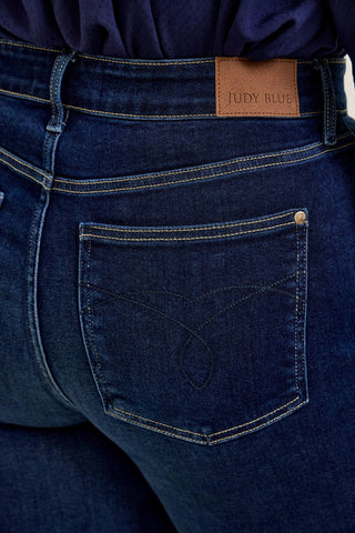 Judy Blue High Waist Lux Dark Twighlight Retro Wide Leg Denim Jeans 82748