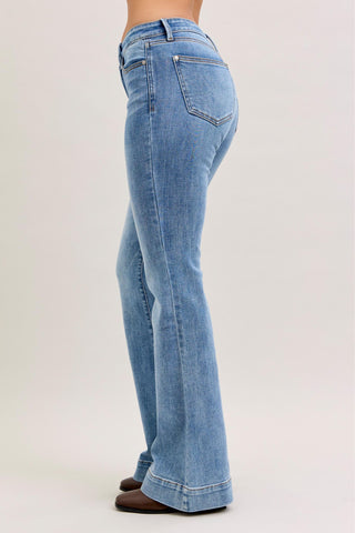 Judy Blue Mid Rise Flare Denim Jeans 82676