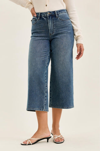 Judy Blue High Waist Dottie Quarry Fade Wide Leg Denim Jeans 881186