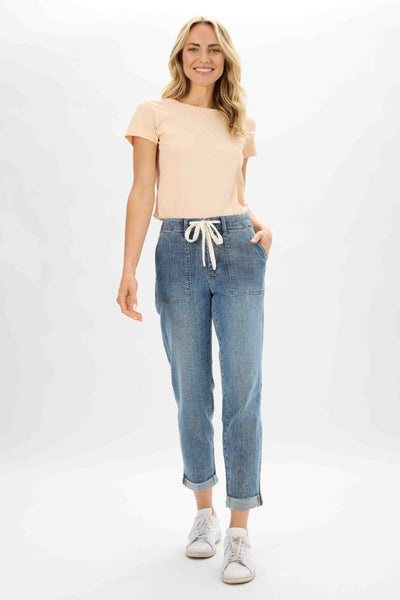 Judy Blue High Waist Pull On Jogger Denim 88496-Jeans-Sunshine and Wine Boutique