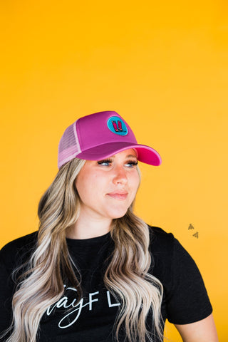 2 Fly Vintage Boots Pink Trucker Hat