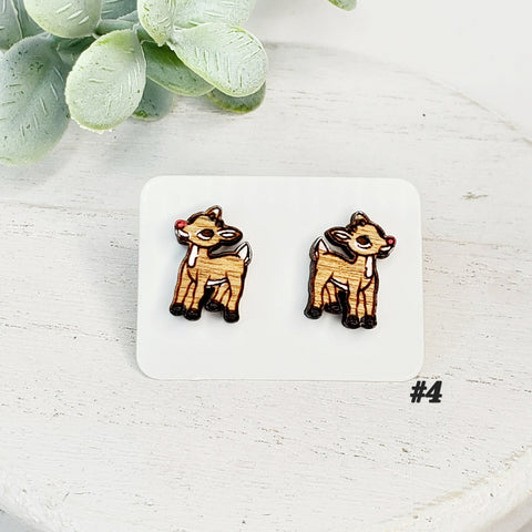 Christmas Wood Studs | Style 4-Sunshine and Wine Boutique
