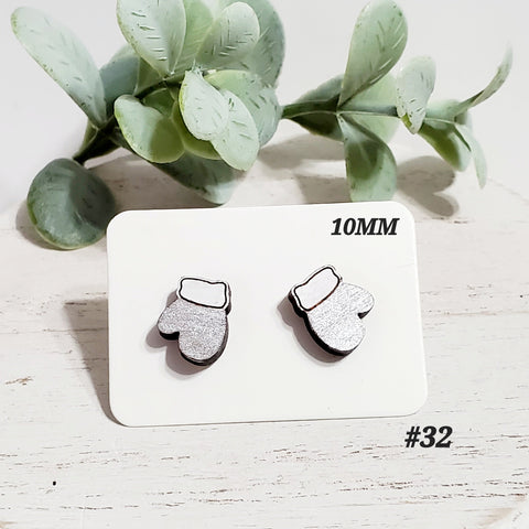 Christmas Wood Studs | Style 32-Sunshine and Wine Boutique