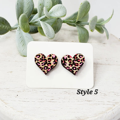 Love Wood Studs | Style 5-Sunshine and Wine Boutique
