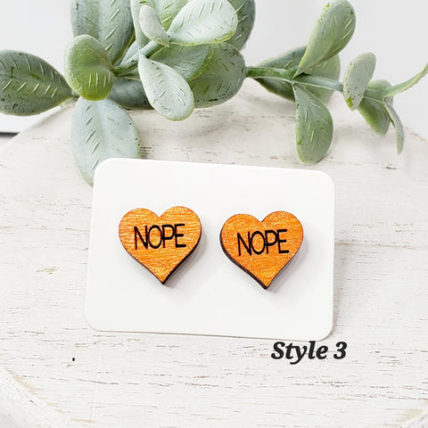 Love Wood Studs | Style 3-Sunshine and Wine Boutique
