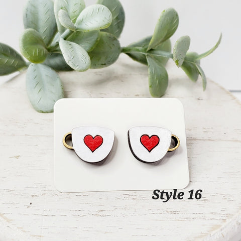 Love Wood Studs | Style 16-Sunshine and Wine Boutique