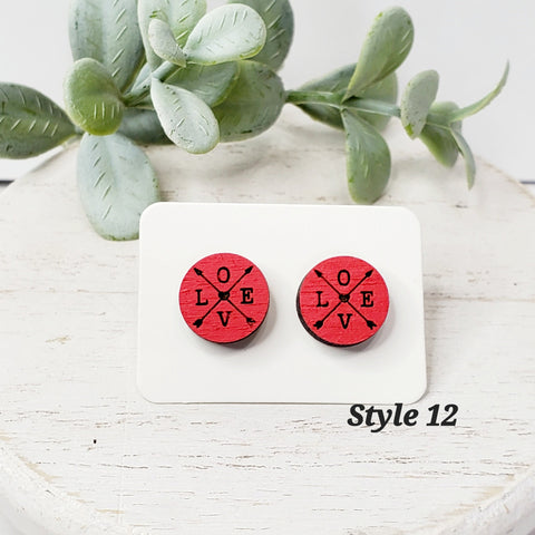 Love Wood Studs | Style 12-Sunshine and Wine Boutique