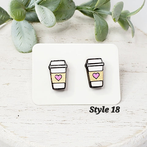 Love Wood Studs | Style 18-Sunshine and Wine Boutique