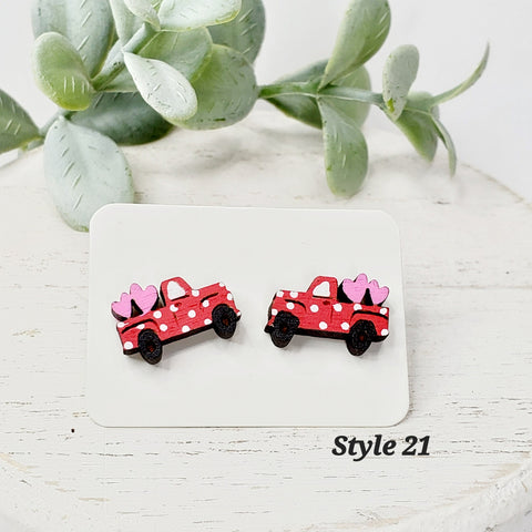 Love Wood Studs | Style 21-Sunshine and Wine Boutique