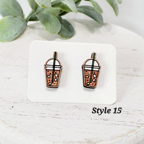 Love Wood Studs | Style 15-Sunshine and Wine Boutique