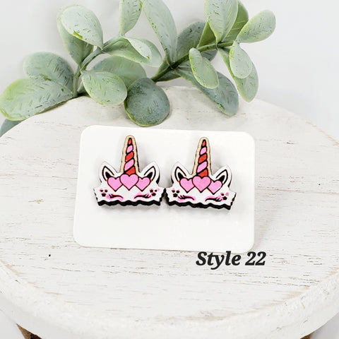 Love Wood Studs | Style 22-Sunshine and Wine Boutique