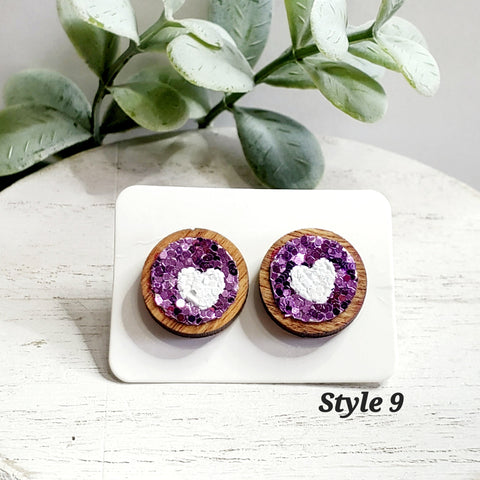 Love Wood Studs | Style 9-Sunshine and Wine Boutique