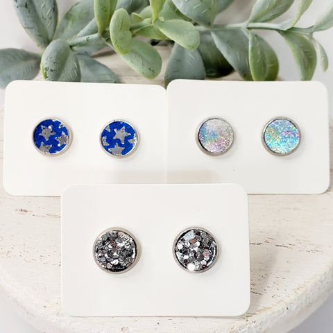 3-Pack Leather Studs | 8MM-Sunshine and Wine Boutique