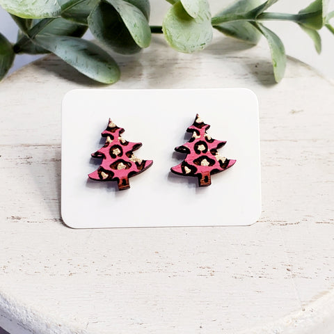 Christmas Wood Studs | Style 7-Sunshine and Wine Boutique