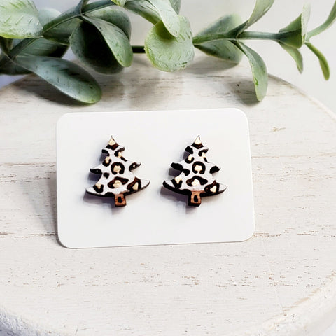 Christmas Wood Studs | Style 8-Sunshine and Wine Boutique