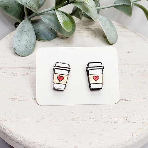Love Wood Studs | Style 17-Sunshine and Wine Boutique