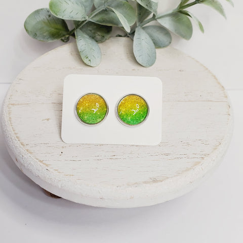 12MM Yellow & Lime Green-Earrings-Sunshine and Wine Boutique